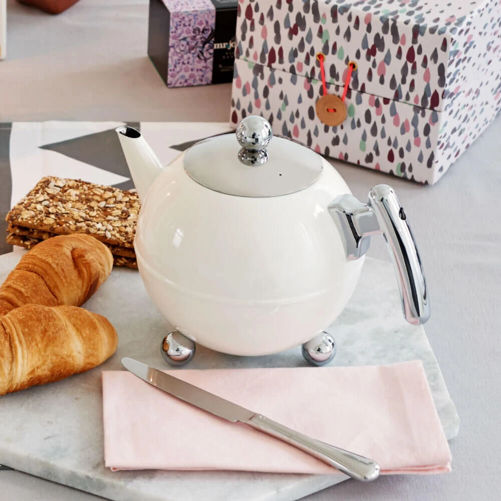 Bredemeijer Duet Bella Theepot 1,2 Liter Rvs Wit 4 Bredemeijer Duet Bella Theepot 1,2 Liter Rvs Wit - Afbeelding 2